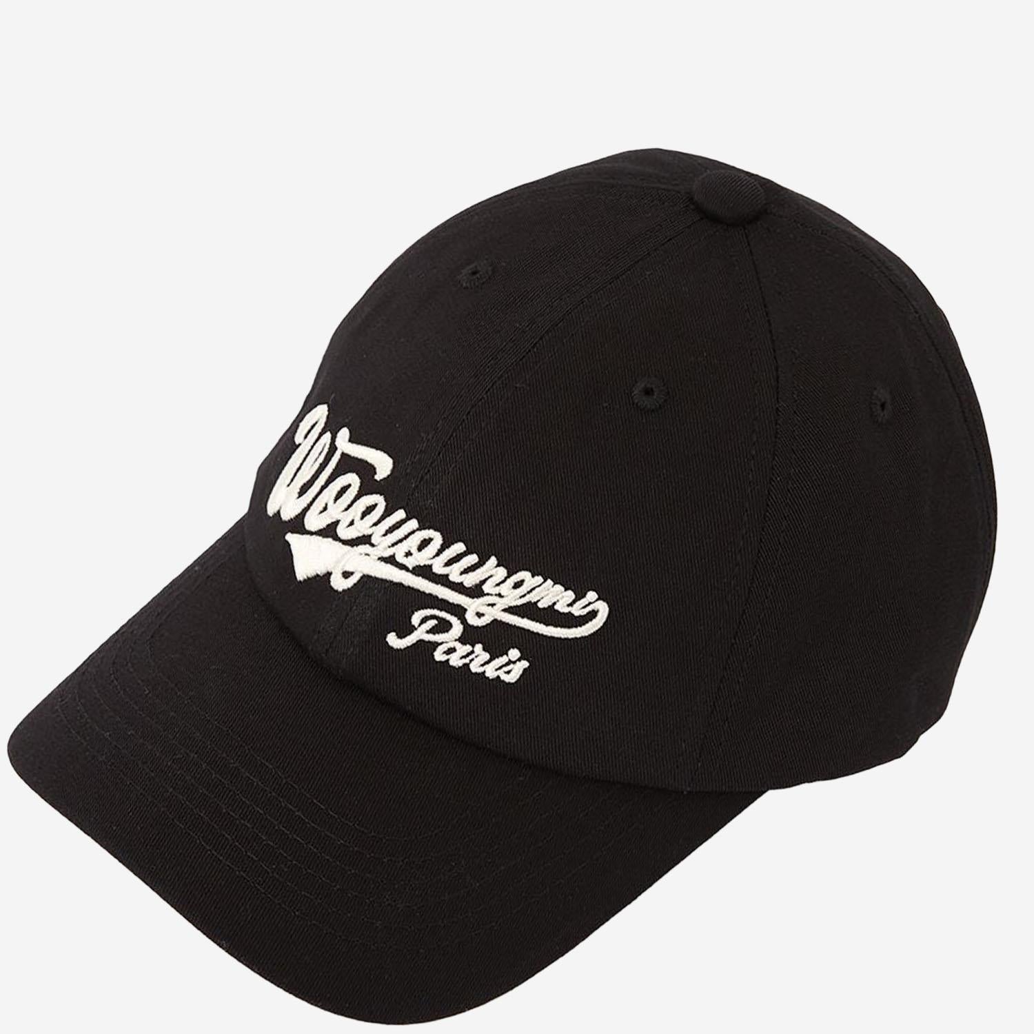 Wooyoungmi W261CA57 Logo-Embroidered Cotton Baseball Cap — Black, view 3