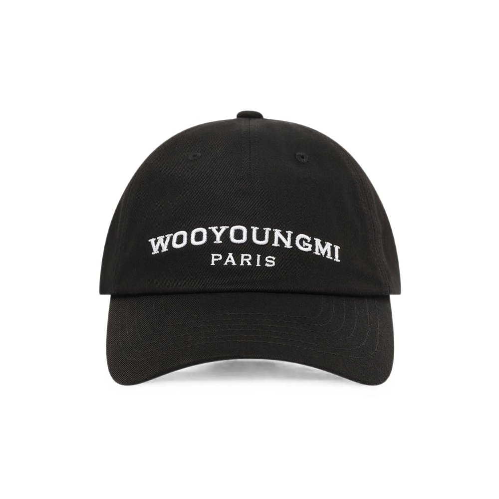 Wooyoungmi W263CA52 Embroidered Logo Cotton Baseball Cap — Black by Wooyoungmi