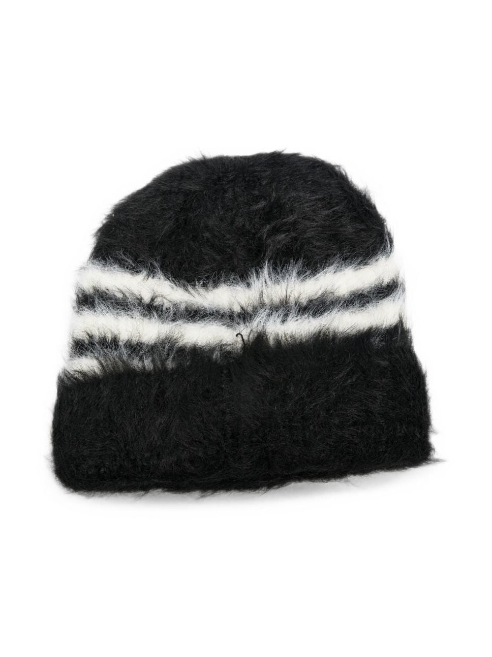 Y-3 Logo-Embroidered Striped Knit Beanie — Black, view 2
