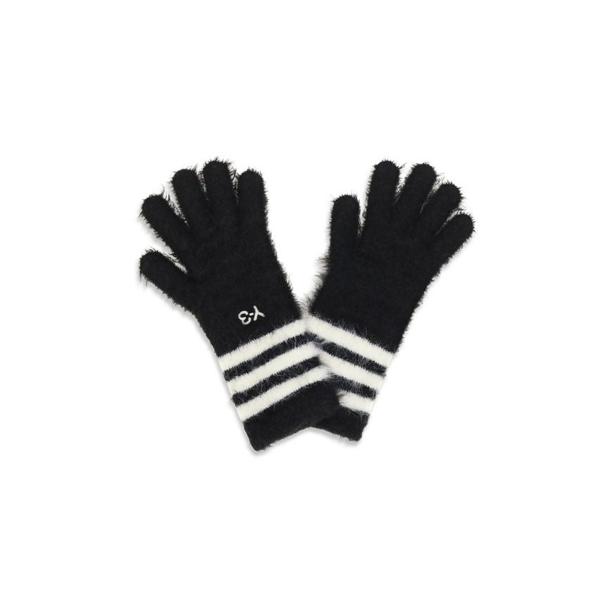 Y-3 Recycled Polyamide Knit Gloves — Black, view 2