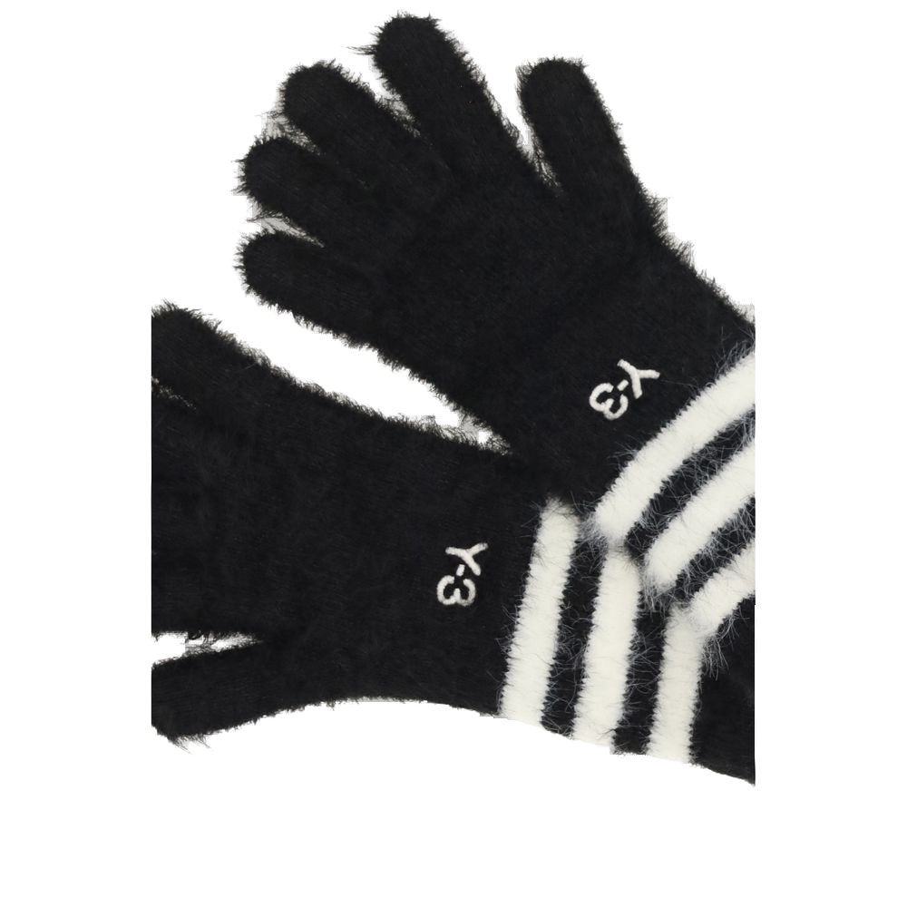 Y-3 Recycled Polyamide Knit Gloves — Black, view 3