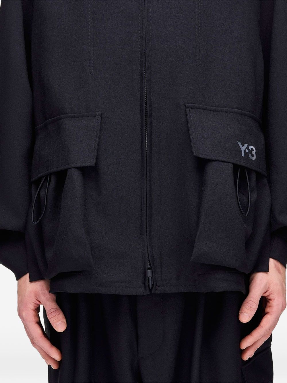 Y-3 Logo Patch Blouson Jacket — Black, view 2