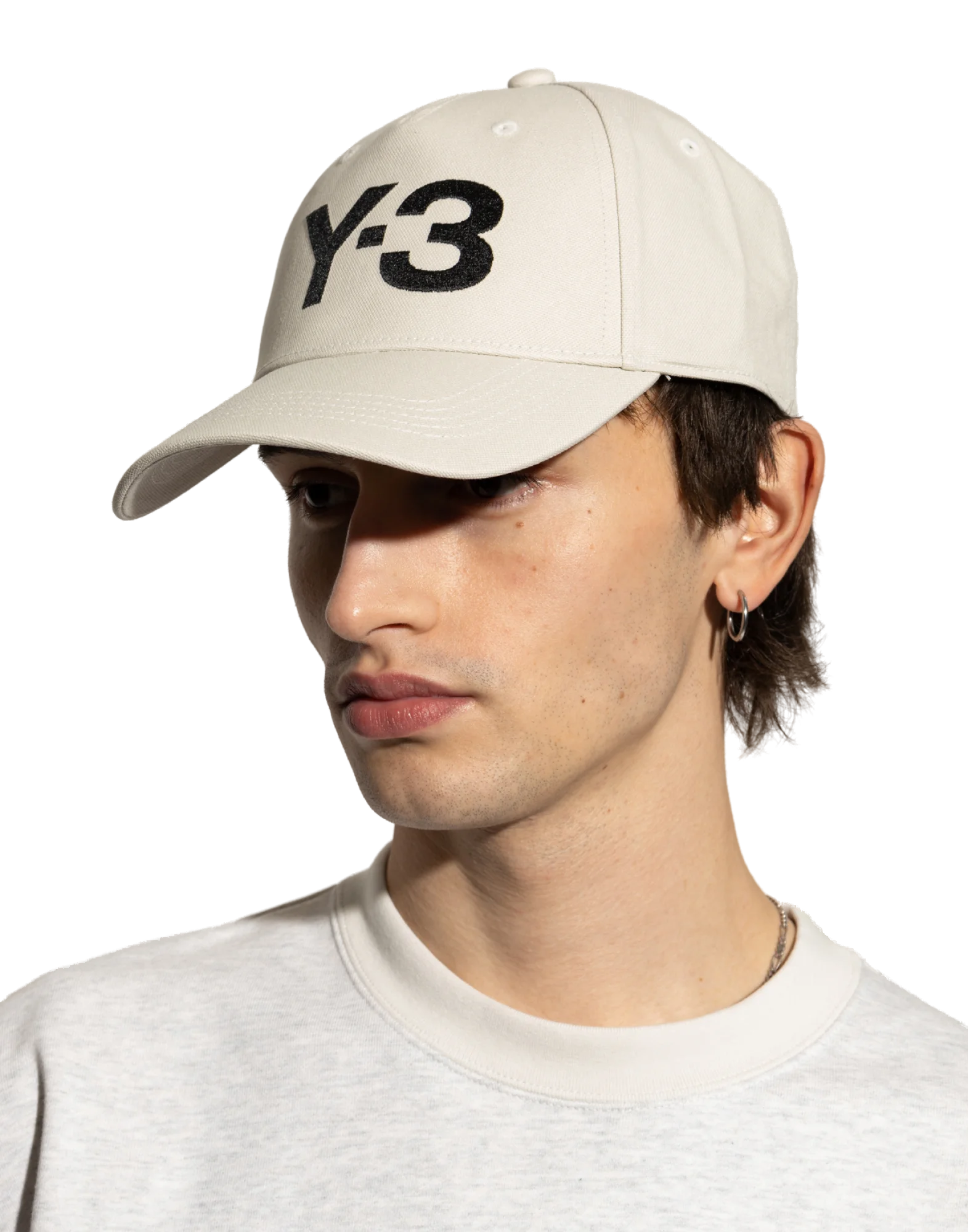 Y-3 JP1144 Logo Baseball Cap — White, view 3
