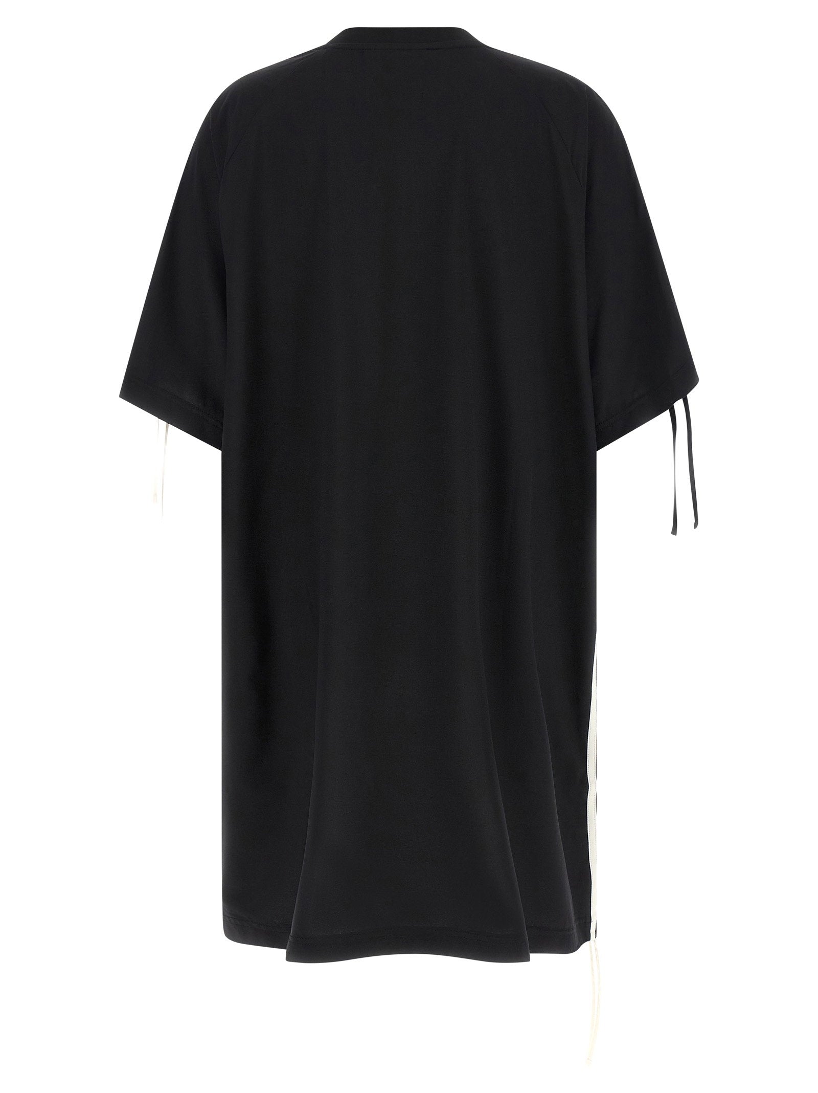 Y-3 Technical Fabric with Drawstring Details T-Shirt Dress — Black, view 3