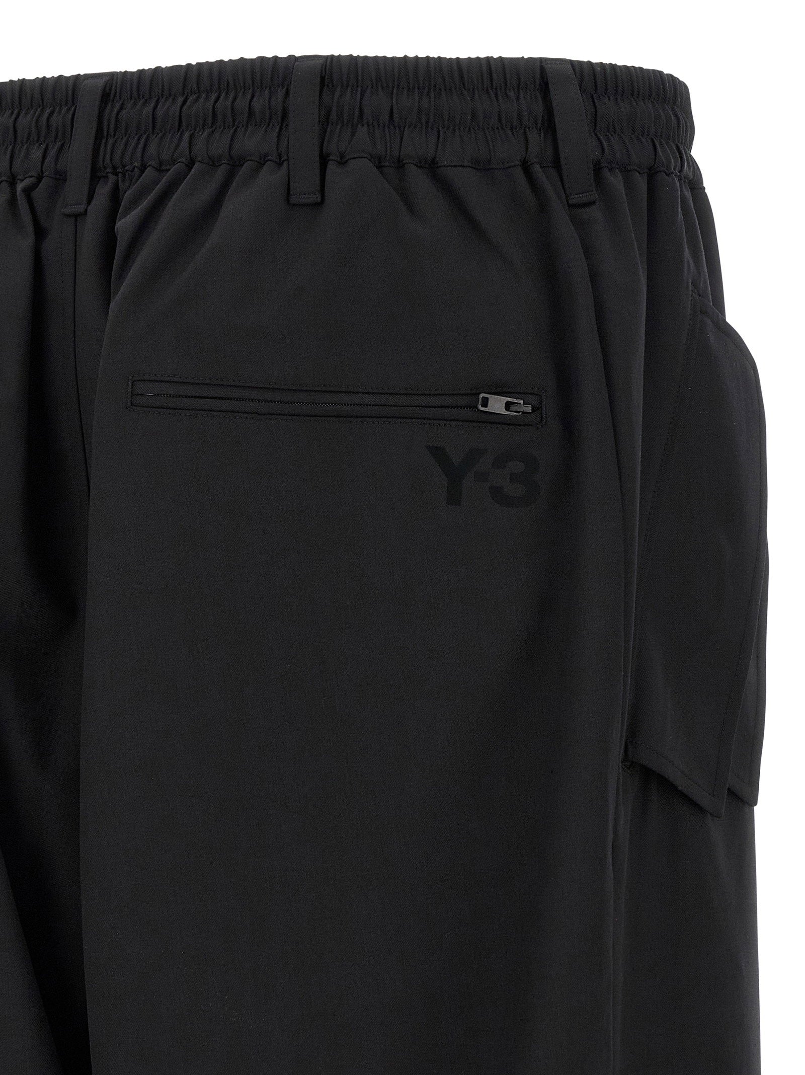 Y-3 Wool-Blend Trousers — Black, view 5