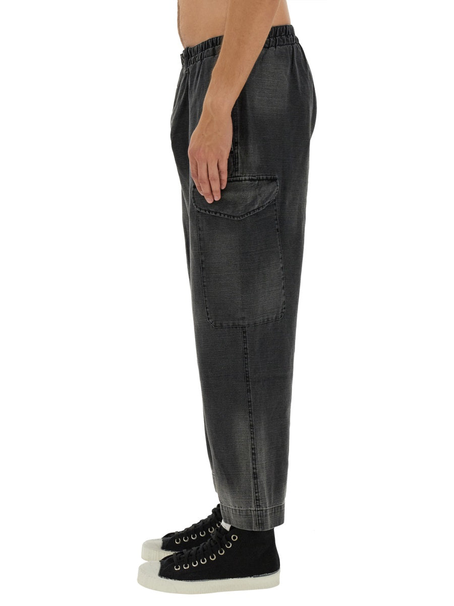 Ymc Military Cotton-Linen Trousers — Black, view 4