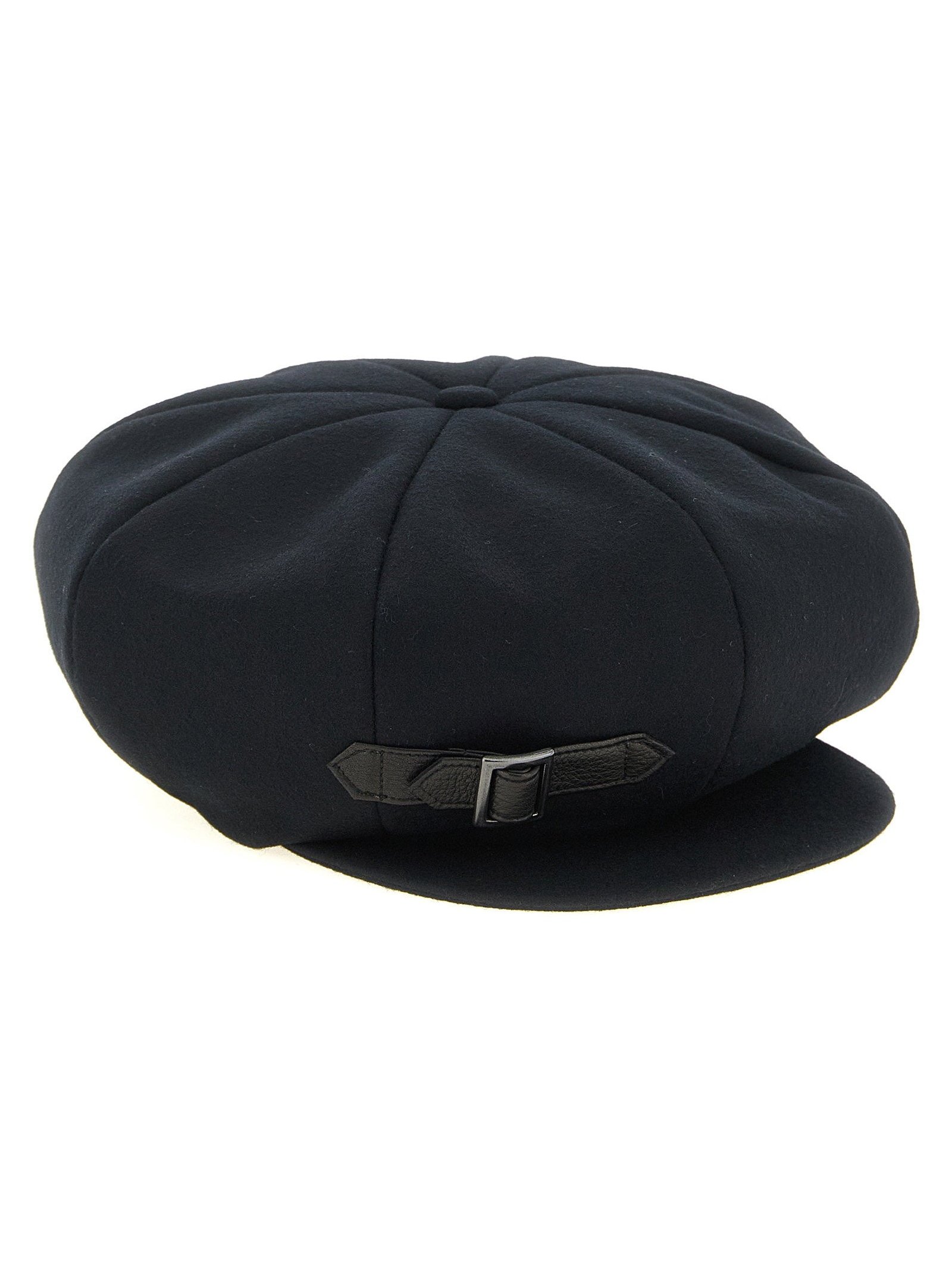 Yohji Yamamoto 8-Panel Cotton Blend Flat Cap — Black, view 2