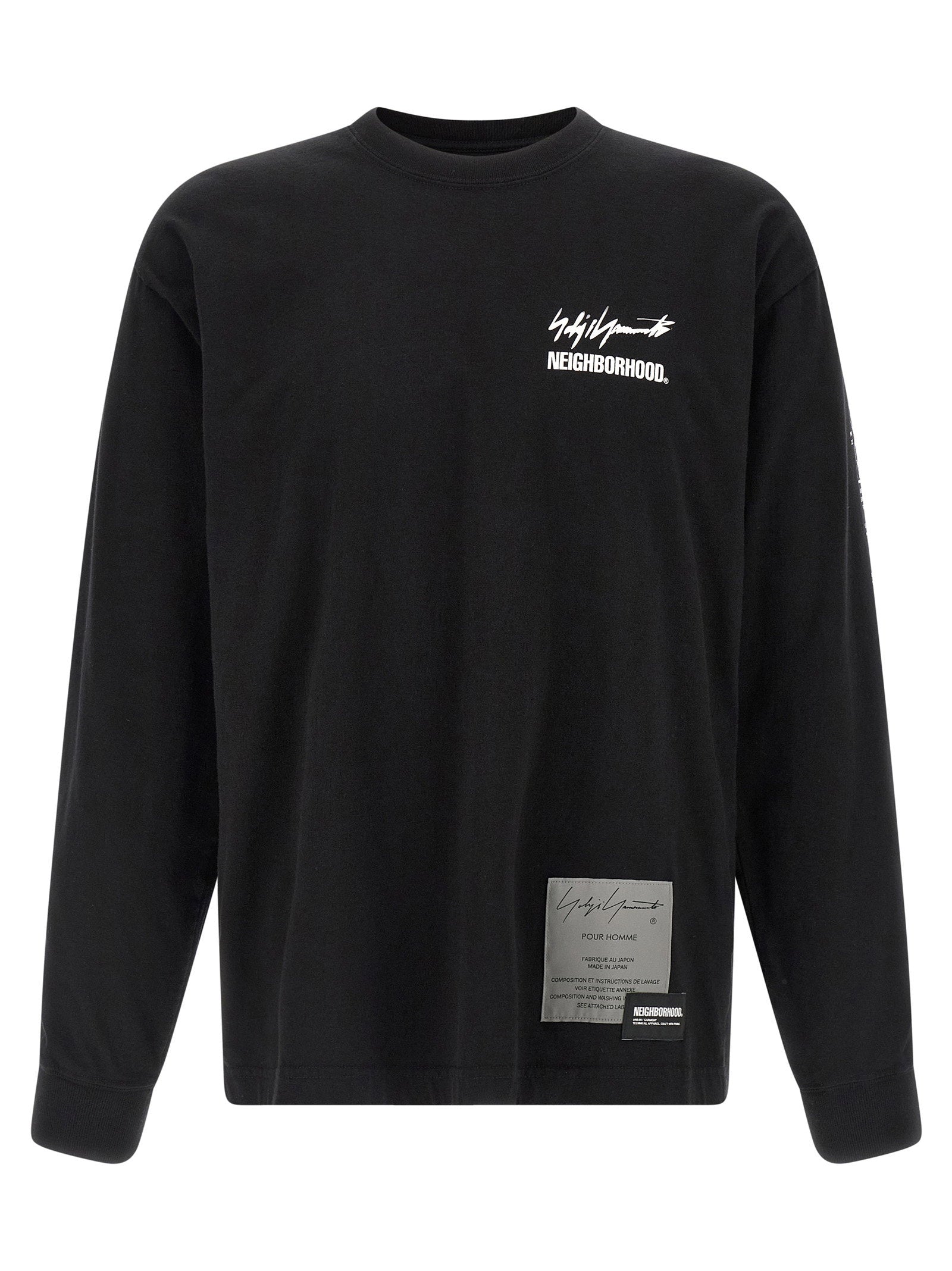 Yohji Yamamoto Logo-Print Cotton Long-Sleeve T-Shirt — Black by Yohji Yamamoto