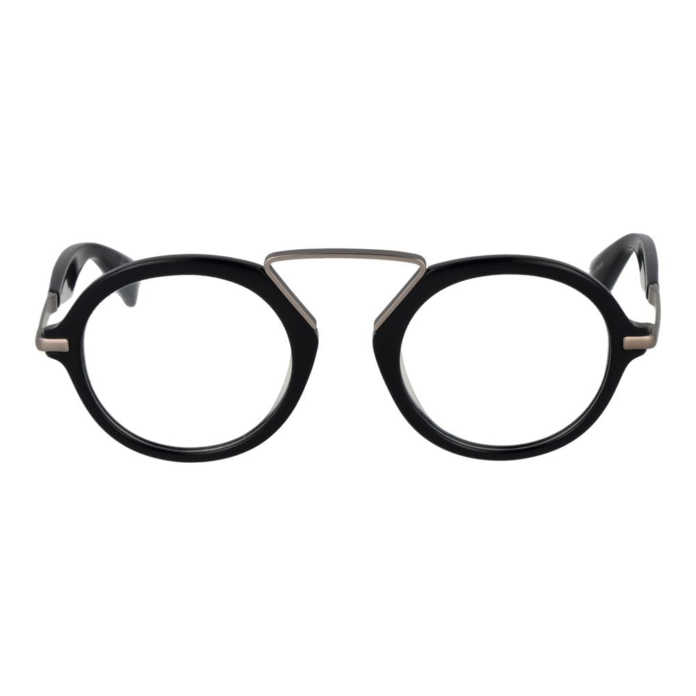 Yohji Yamamoto YO-1035530 Round Black Plastic Eyeglasses — Black, view 2