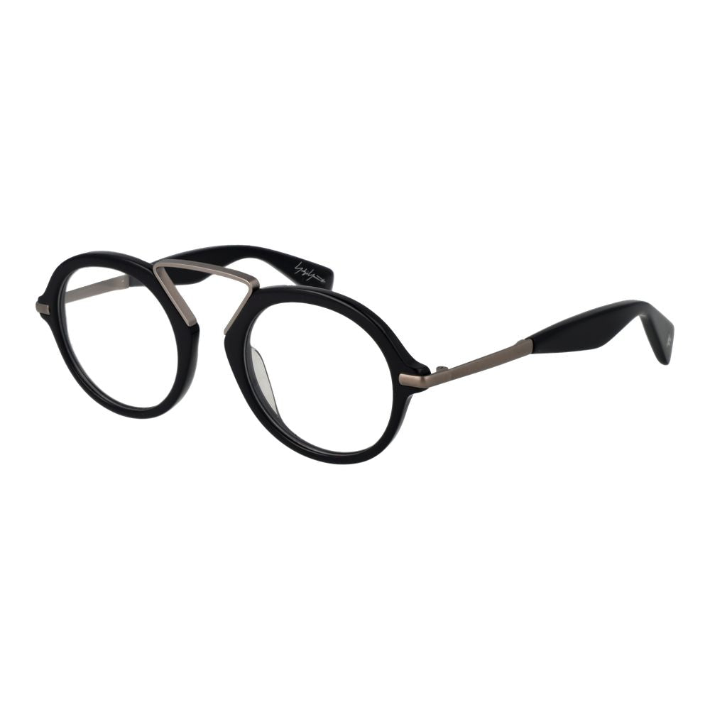 Yohji Yamamoto YO-1035530-FBB-827 Round Plastic Eyeglasses — Black by Yohji Yamamoto