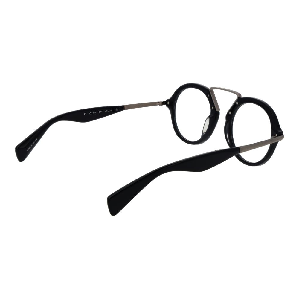 Yohji Yamamoto YO-1035530-FBB-827 Round Plastic Eyeglasses — Black, view 3