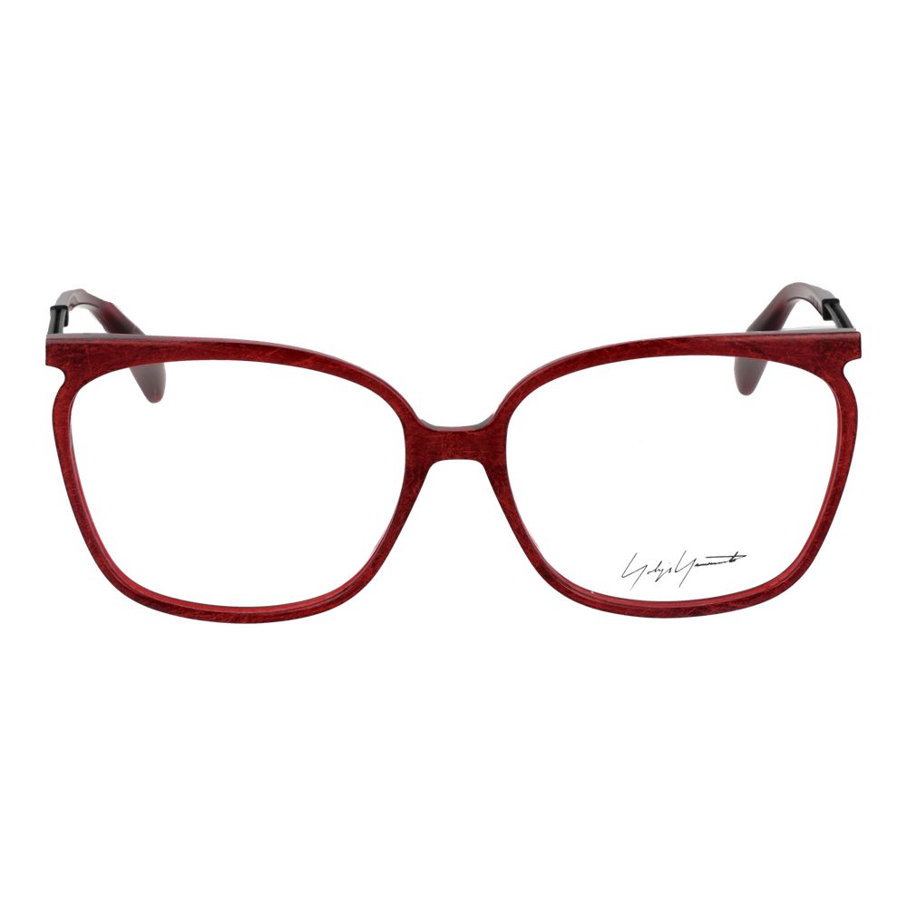 Yohji Yamamoto YO-1035542 Square Metal & Plastic Eyeglasses — Red, view 2