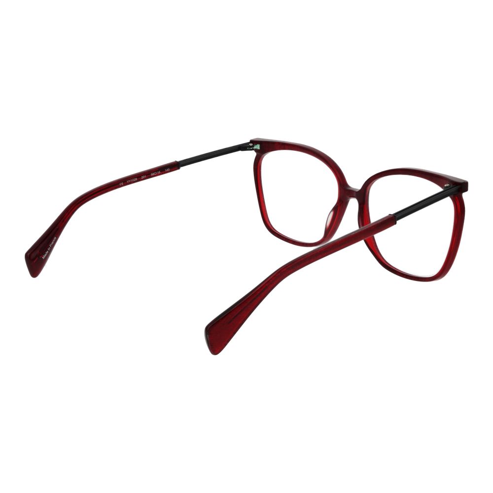 Yohji Yamamoto YO-1035542 Square Metal & Plastic Eyeglasses — Red, view 3