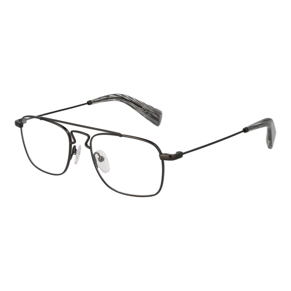 Yohji Yamamoto YO-1035653-FBB-875 Metal Rectangle Eyeglasses — Gray by Yohji Yamamoto