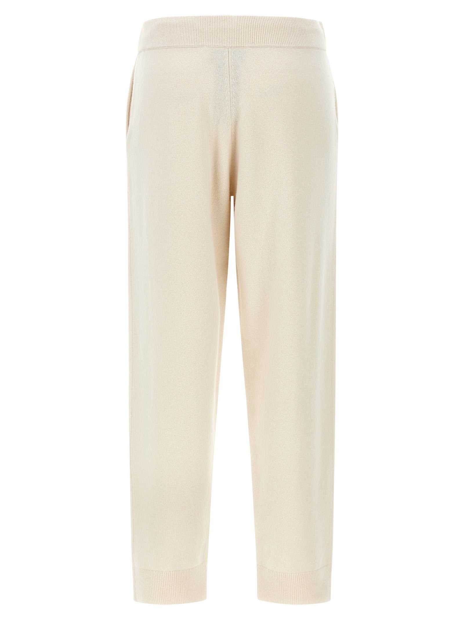 Yves Salomon Wool and Cashmere Blend Joggers — Cream, view 2