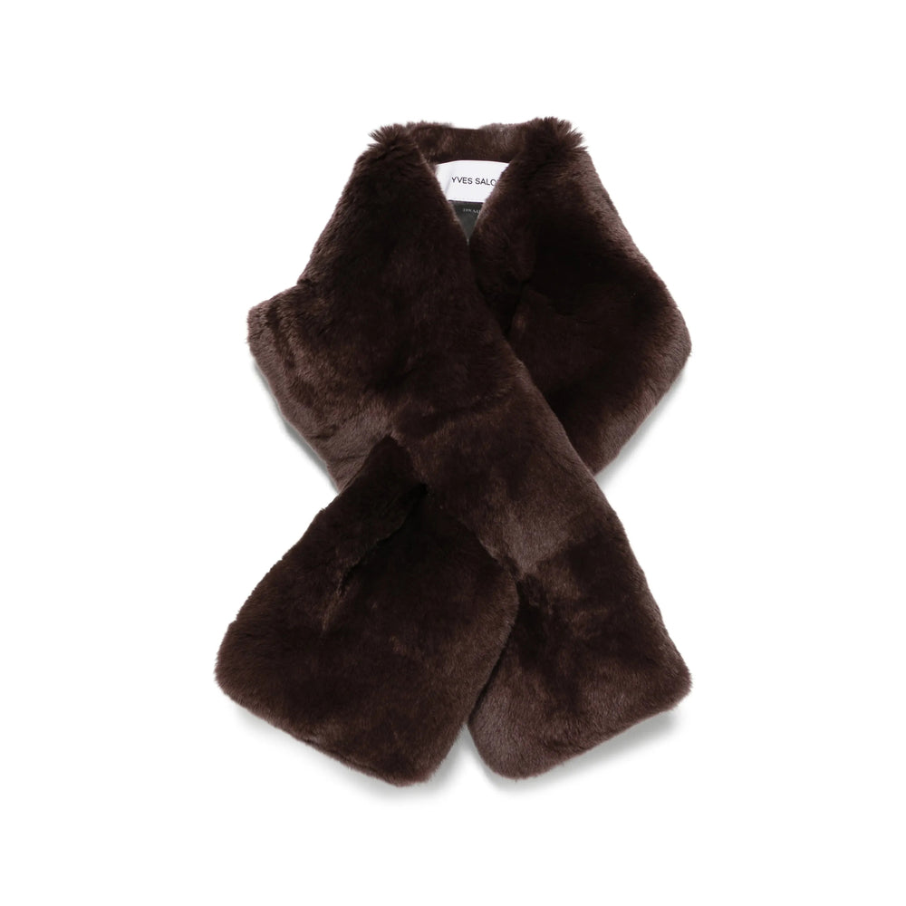 Yves Salomon Rex Rabbit Fur Scarf — Brown by Yves Salomon