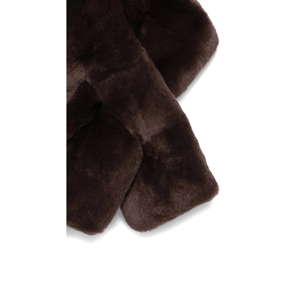 Yves Salomon Rex Rabbit Fur Scarf — Brown, view 3
