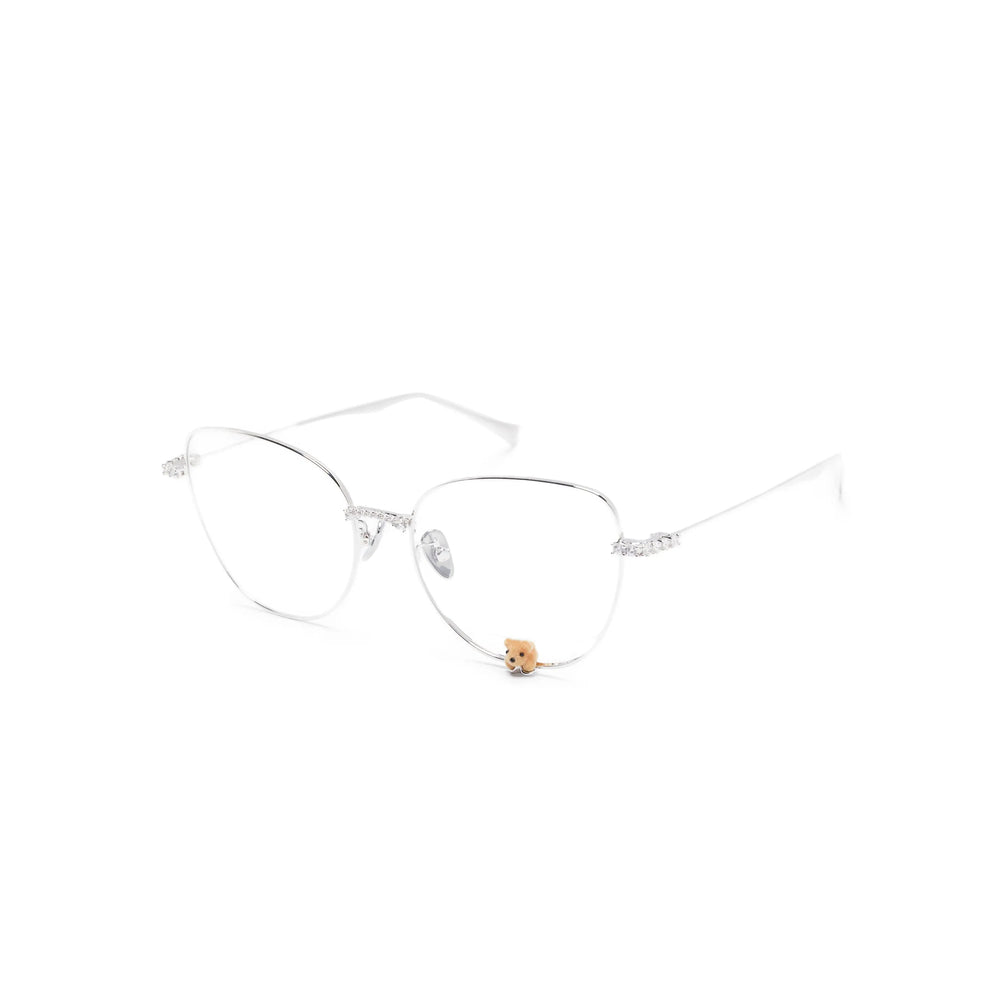 Yvmin 25186SLV00NN Cat-Eye Crystal-Embellished Eyeglasses — Silver, view 2