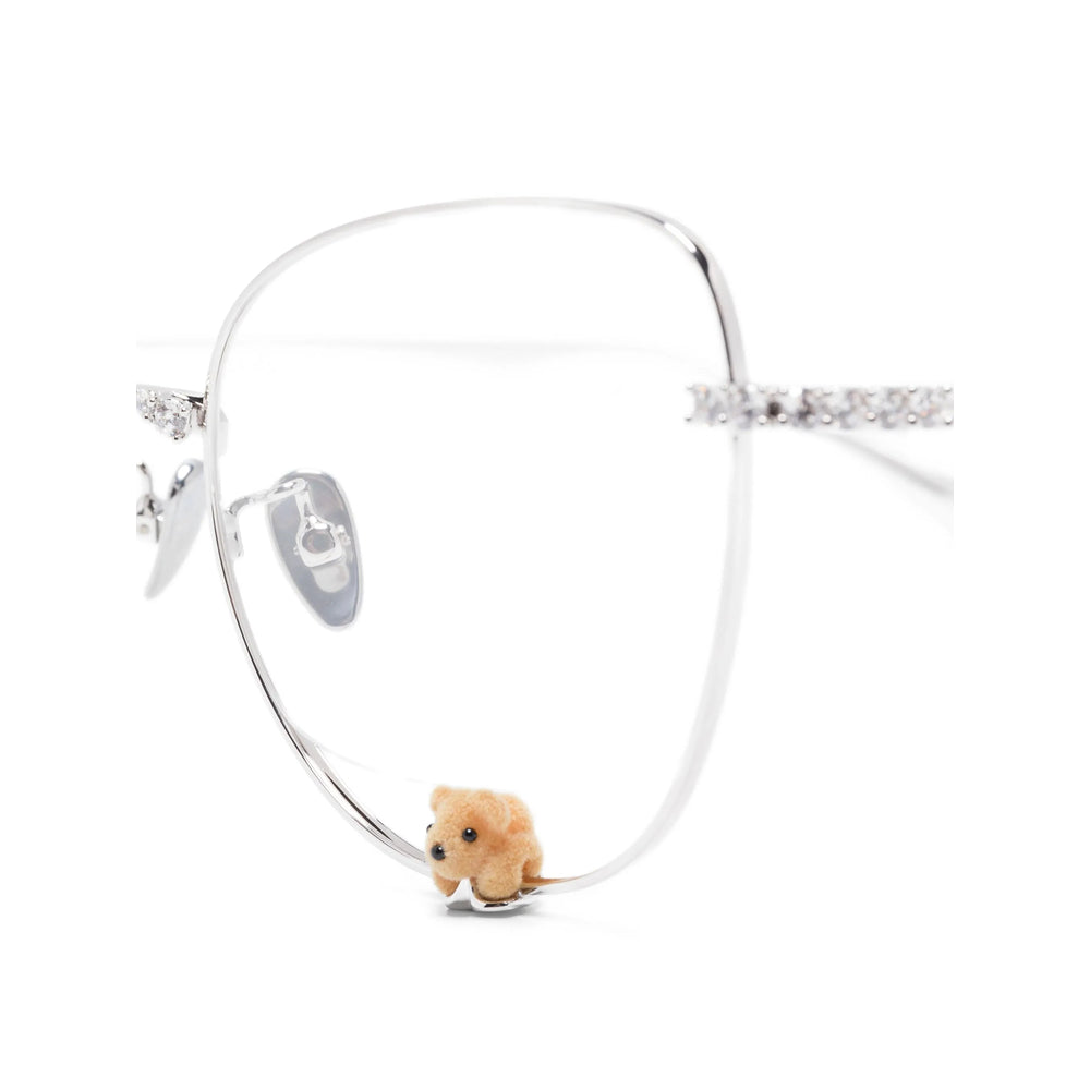 Yvmin 25186SLV00NN Cat-Eye Crystal-Embellished Eyeglasses — Silver, view 3
