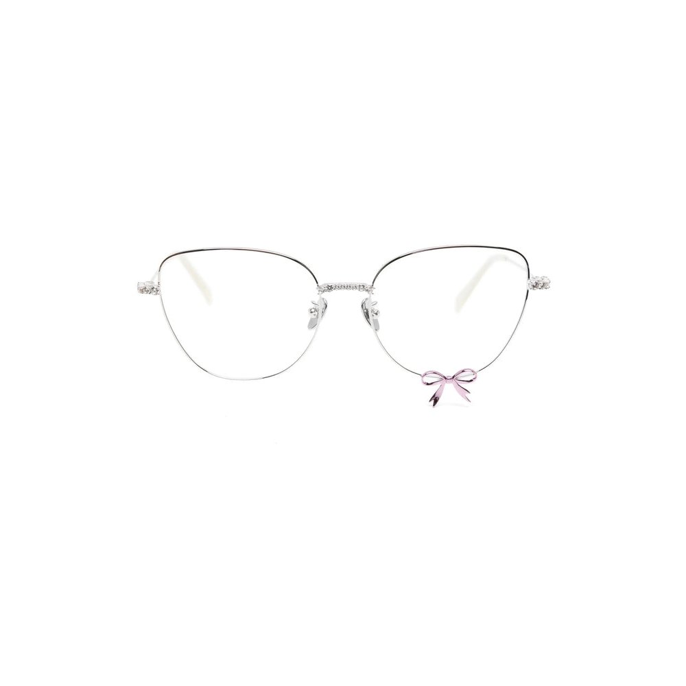 Yvmin 26609PNK00NN Crystal-Embellished Cat-Eye Eyeglasses — Silver by Yvmin