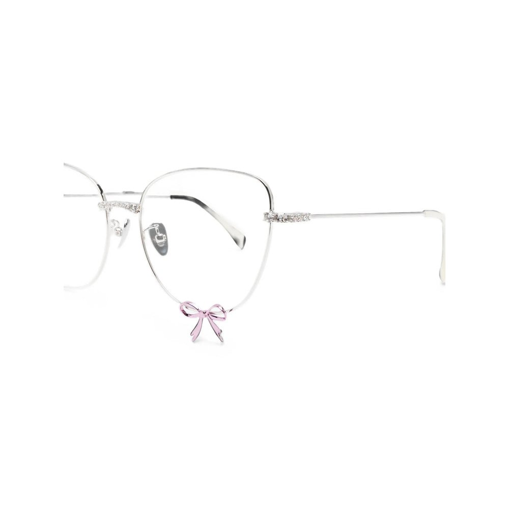 Yvmin 26609PNK00NN Crystal-Embellished Cat-Eye Eyeglasses — Silver, view 2