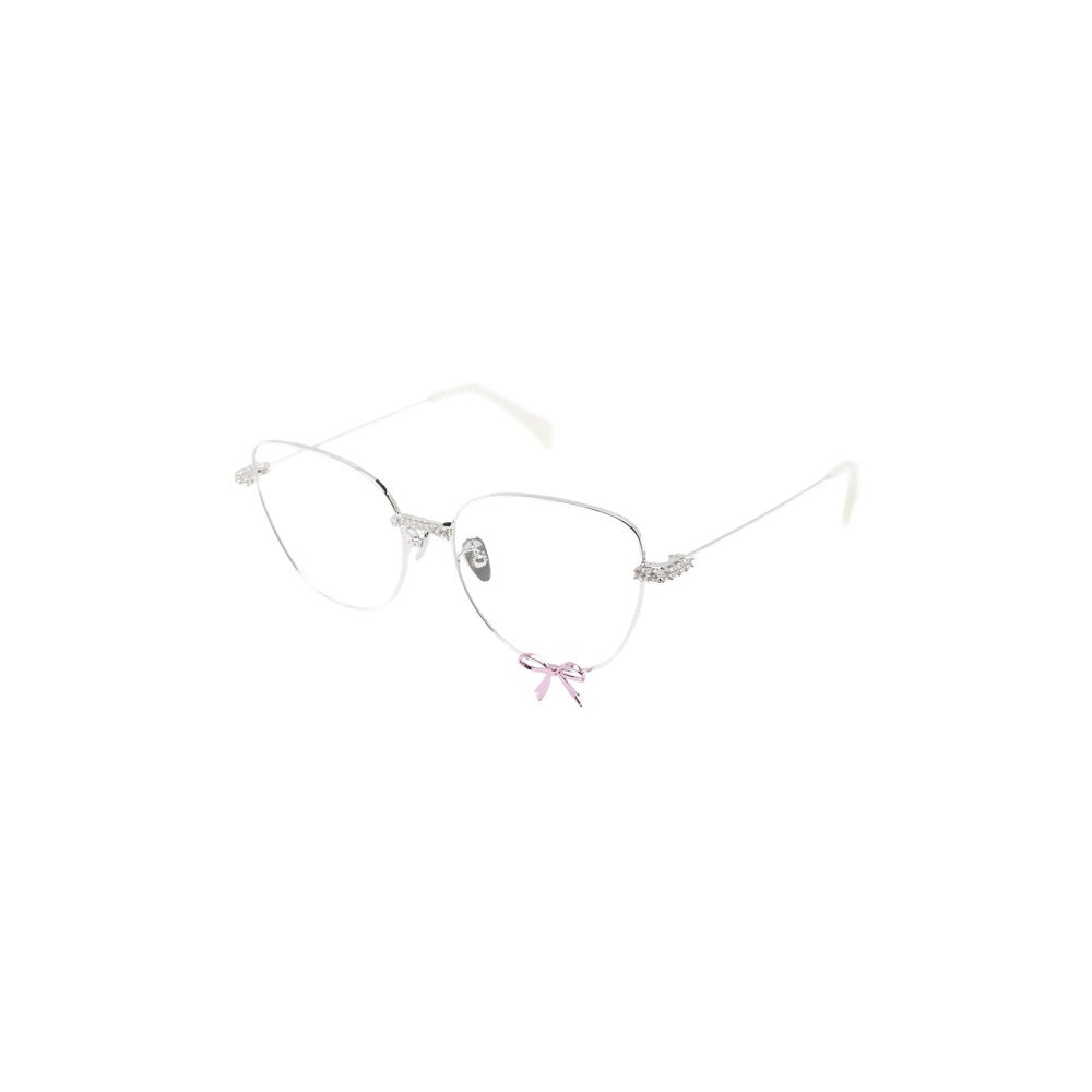 Yvmin 26609PNK00NN Crystal-Embellished Cat-Eye Eyeglasses — Silver, view 3