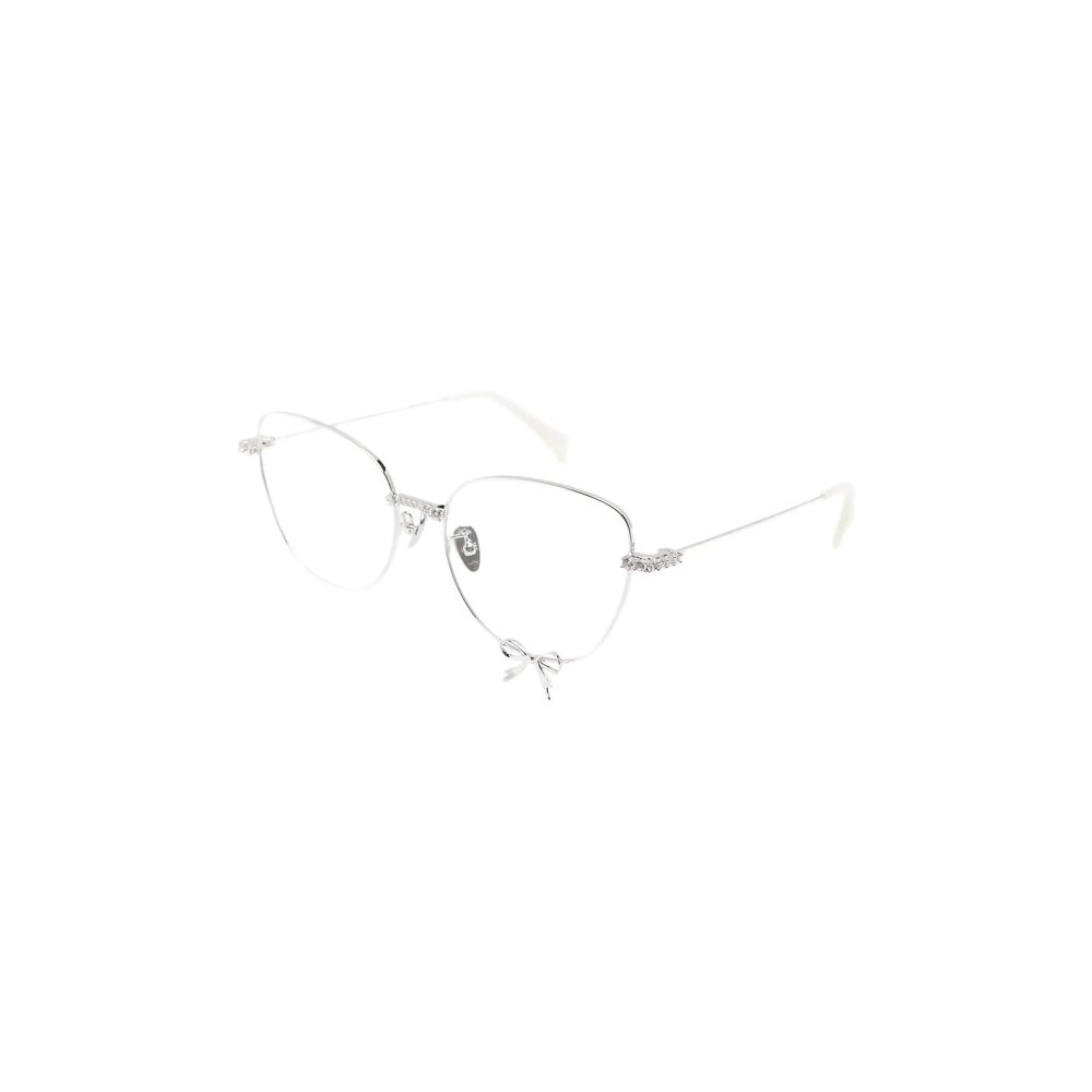 Yvmin 26609SLV00NN Crystal-Embellished Cat-Eye Eyeglasses — Silver, view 3