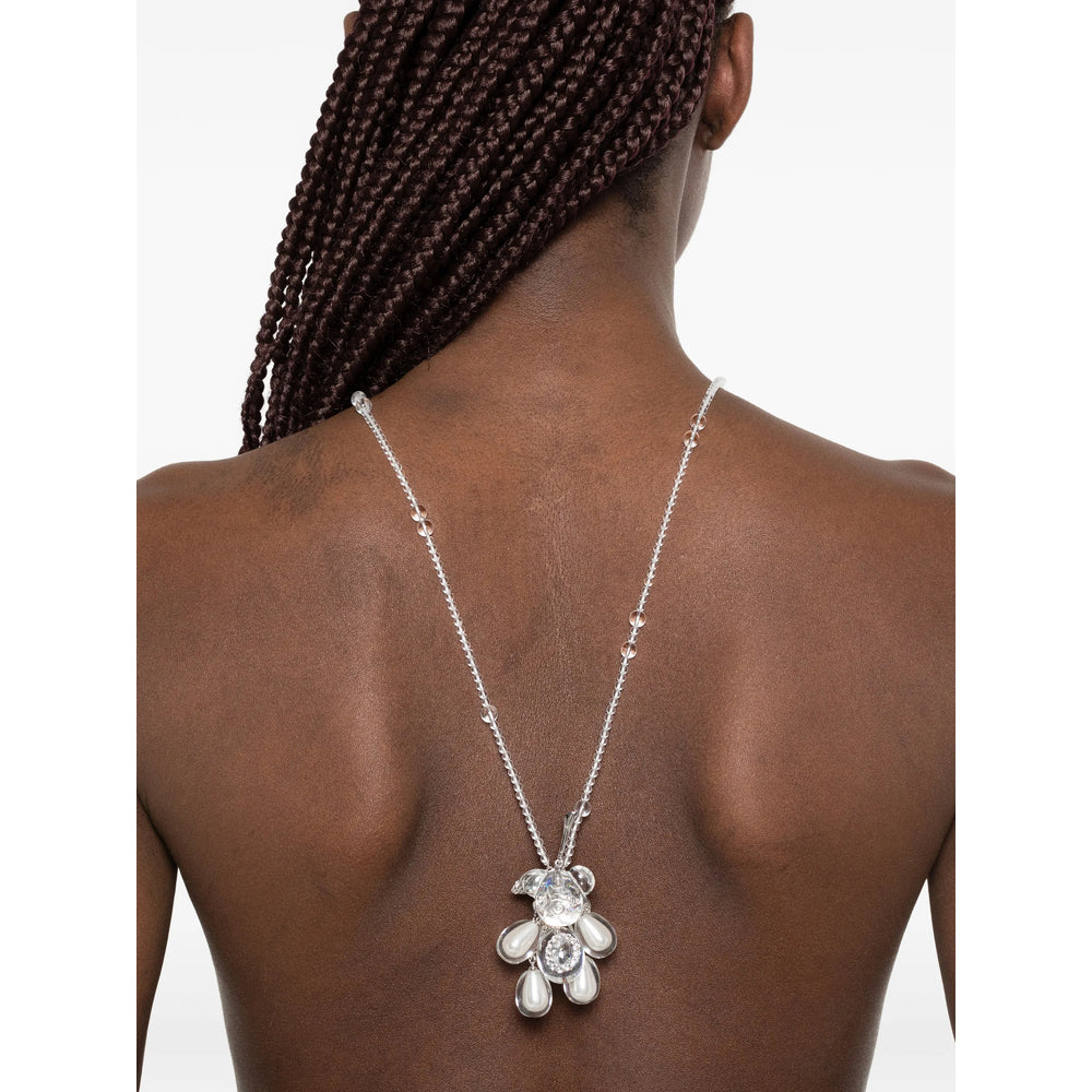 Yvmin Bear Pendant Beaded Chain Bracelet — Silver, view 2
