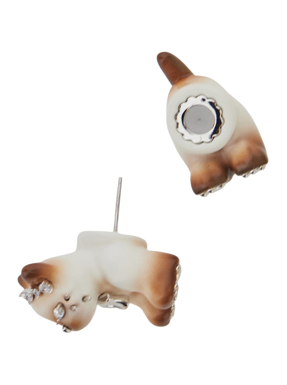 Yvmin Split Kitten Earrings — Brown, view 2