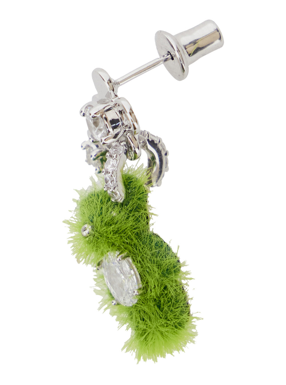 Yvmin Grass Flower Bear Stud Earrings — Green, view 2