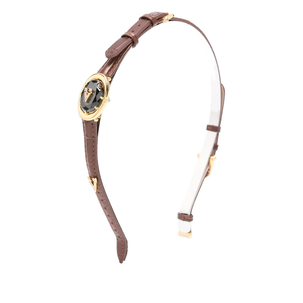 Yvmin Calf Leather Hair Accessory — Brown by Yvmin