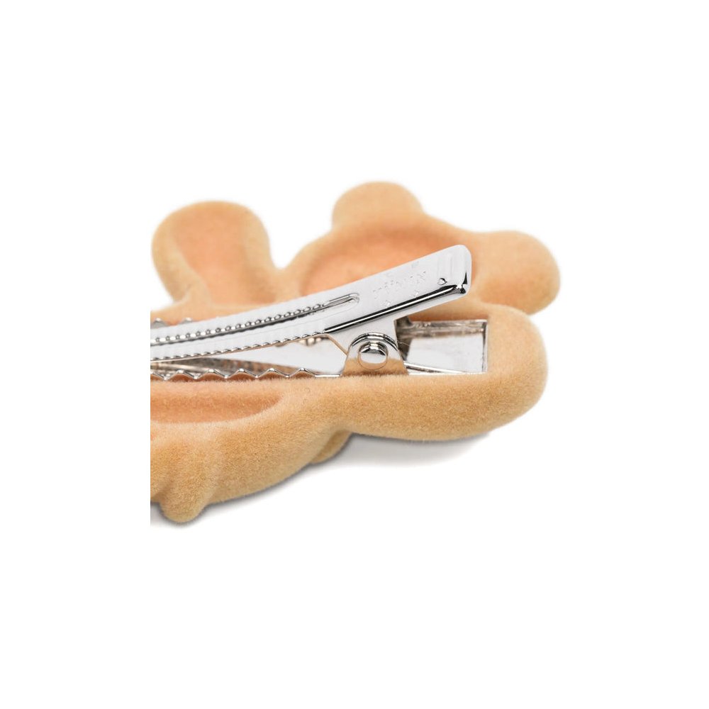 Yvmin Teddy Bear Embellished Velvet Hair Clip — Brown, view 2