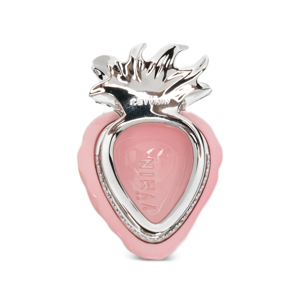 Yvmin Strawberry-Charm Brass Hair Clip — Silver, view 3