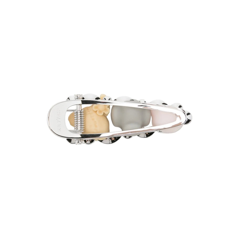 Yvmin Crystal-Embellished Animal Motif Hair Clip — Silver, view 3