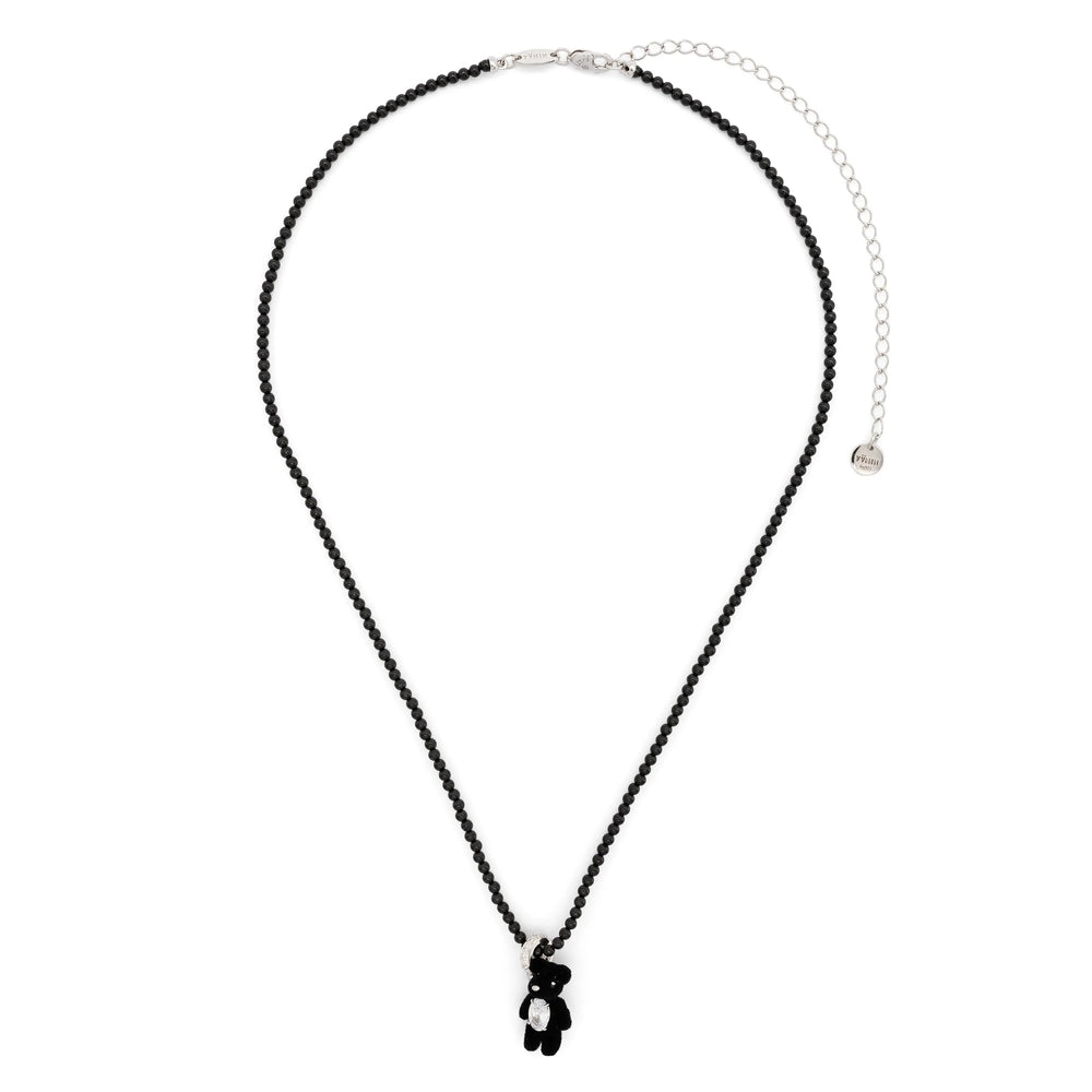 Yvmin Teddy Bear Pendant Necklace — Black by Yvmin