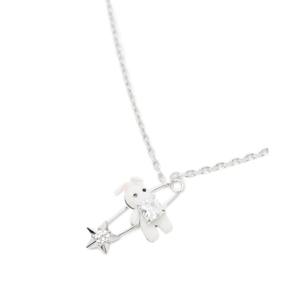 Yvmin Safety-Pin Pendant with Rabbit and Star Motifs Necklace — Silver, view 3