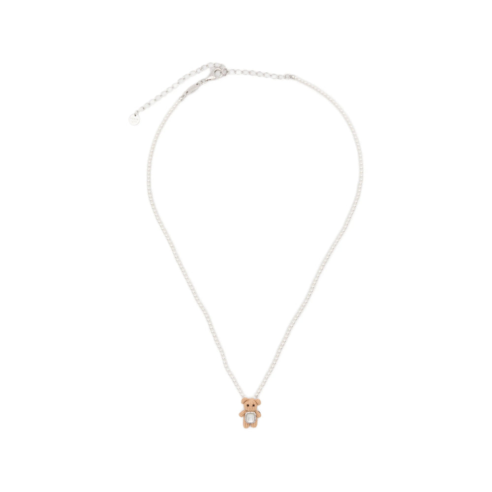 Yvmin Teddy Bear Pendant Necklace — Silver by Yvmin