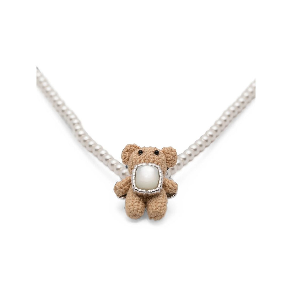 Yvmin Teddy Bear Pendant Necklace — Silver, view 3