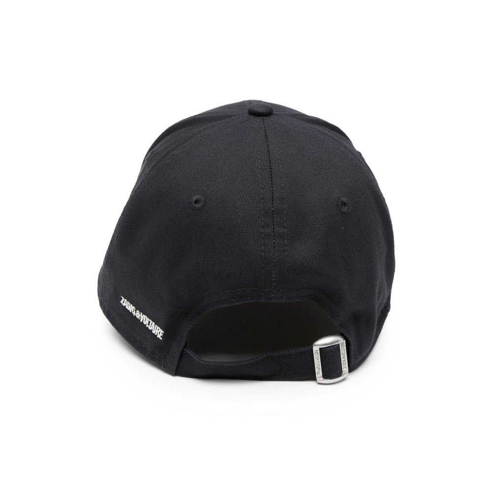 Zadig&Voltaire OWHT01165 Embroidered Logo Cotton Baseball Cap — Black, view 3