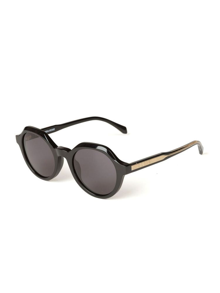 Zadig & Voltaire SZV453 Round Acetate Sunglasses — Black by Zadig & Voltaire