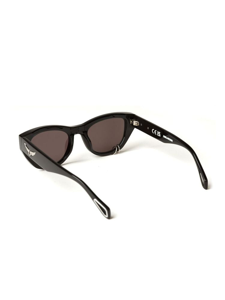 Zadig & Voltaire SZV459 Cat-Eye Acetate Sunglasses — Black by Zadig & Voltaire