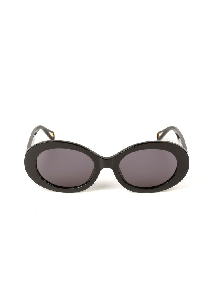 Zadig & Voltaire SZV460 Acetate Oval Sunglasses — Black, view 2