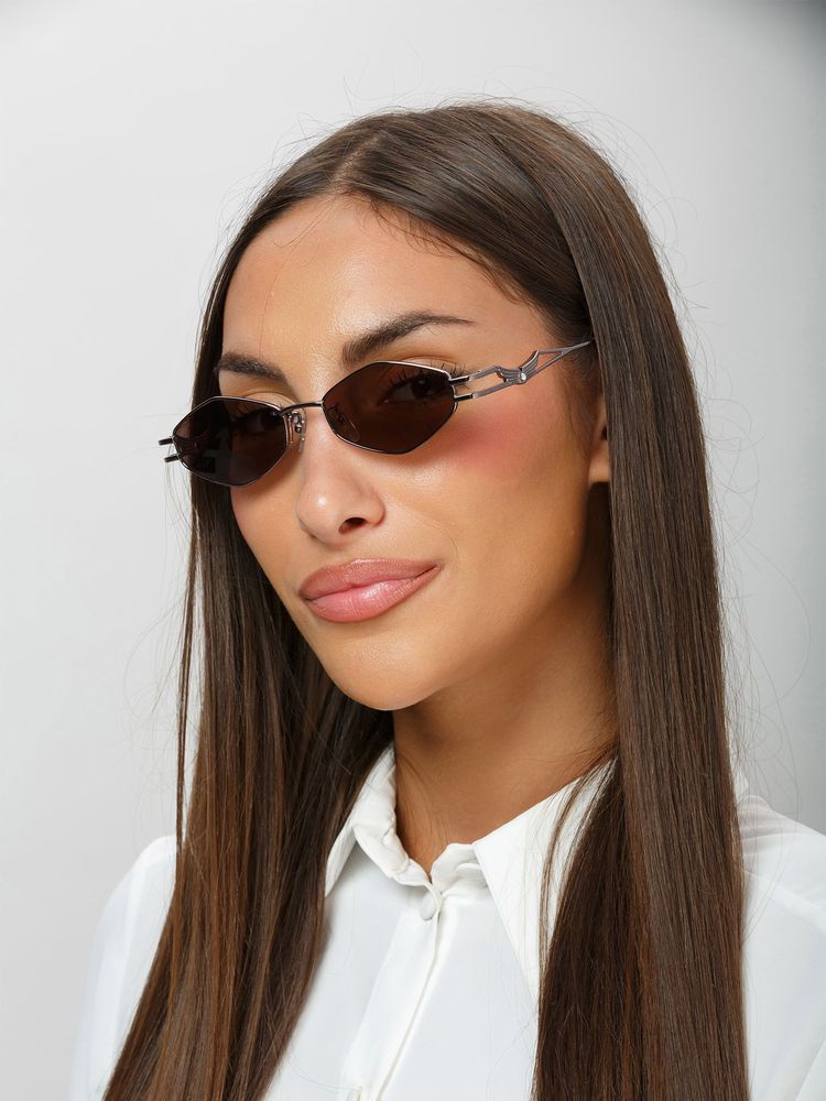 Zadig & Voltaire SZV465S Metal Aviator Sunglasses — Silver, view 2