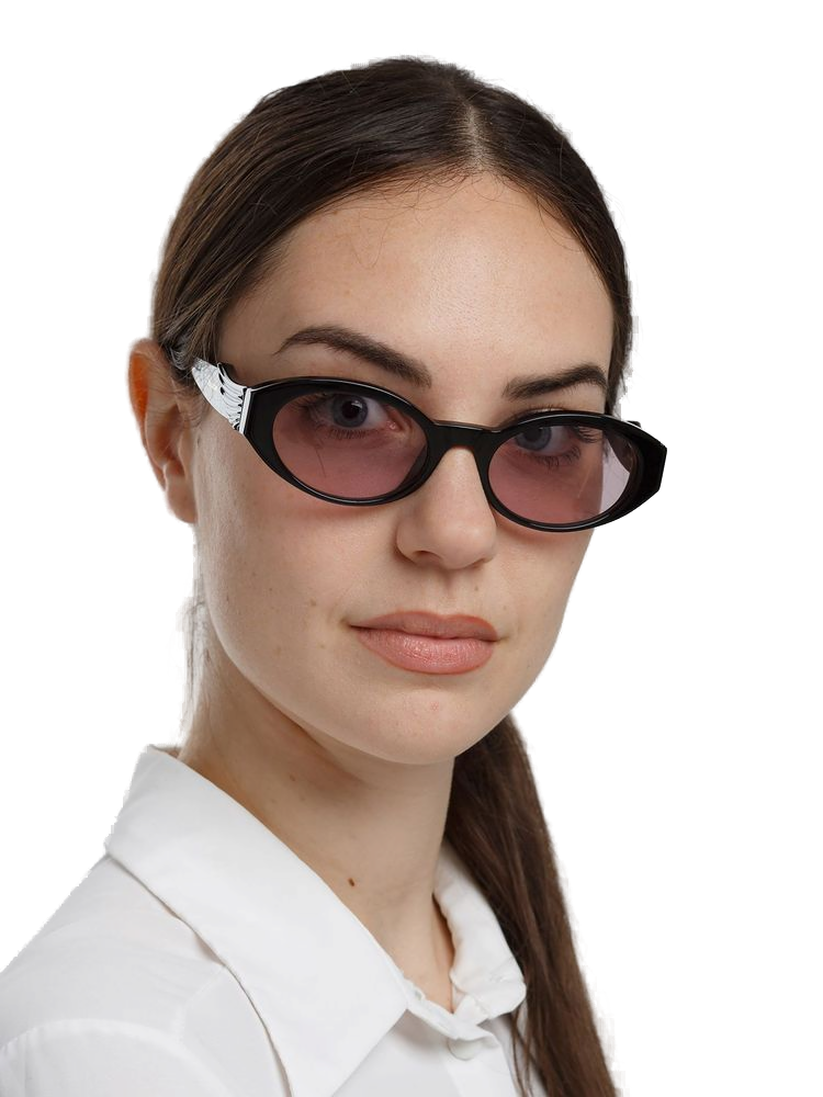 Zadig & Voltaire SZV502 Acetate Cat-Eye Sunglasses — Black, view 2