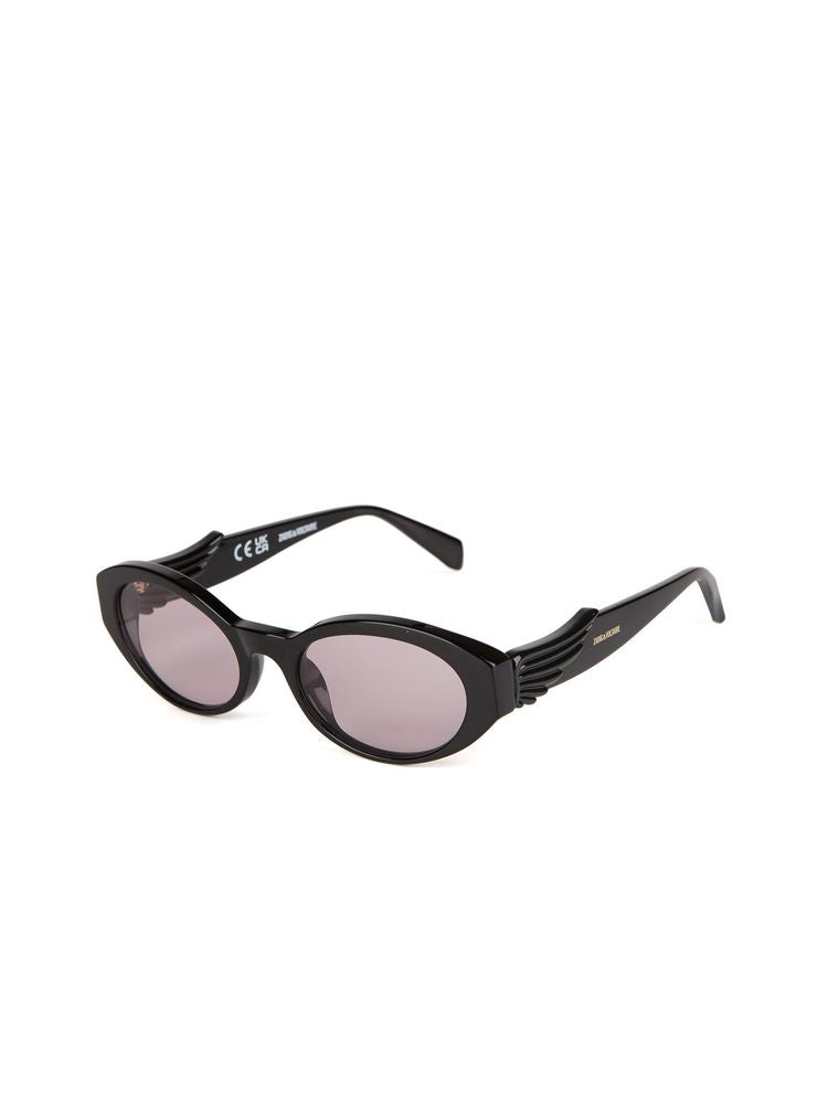 Zadig & Voltaire SZV502 Acetate Cat-Eye Sunglasses — Black, view 4