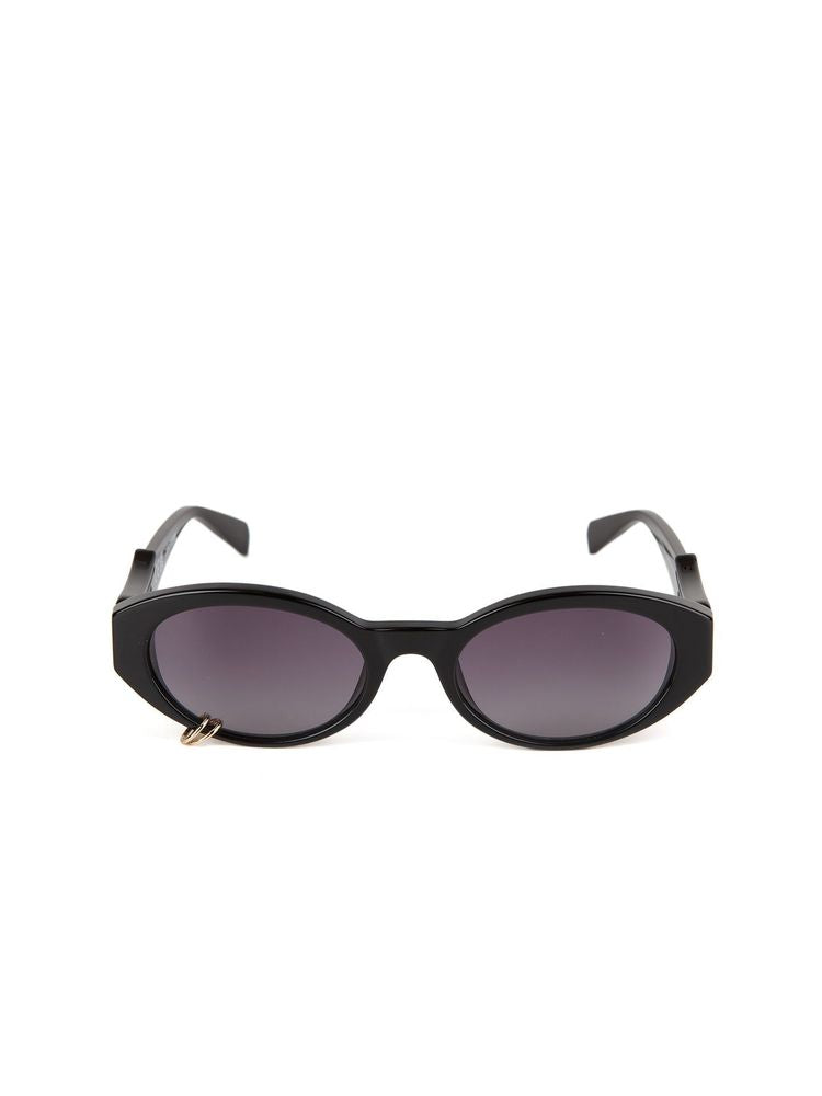 Zadig & Voltaire SZV502V Oval Acetate Sunglasses — Black by Zadig & Voltaire