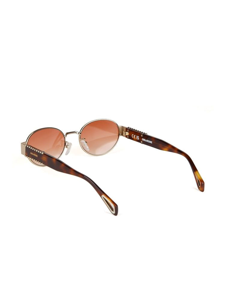 Zadig & Voltaire SZV504 Stainless Steel Round-Frame Sunglasses — Gold by Zadig & Voltaire