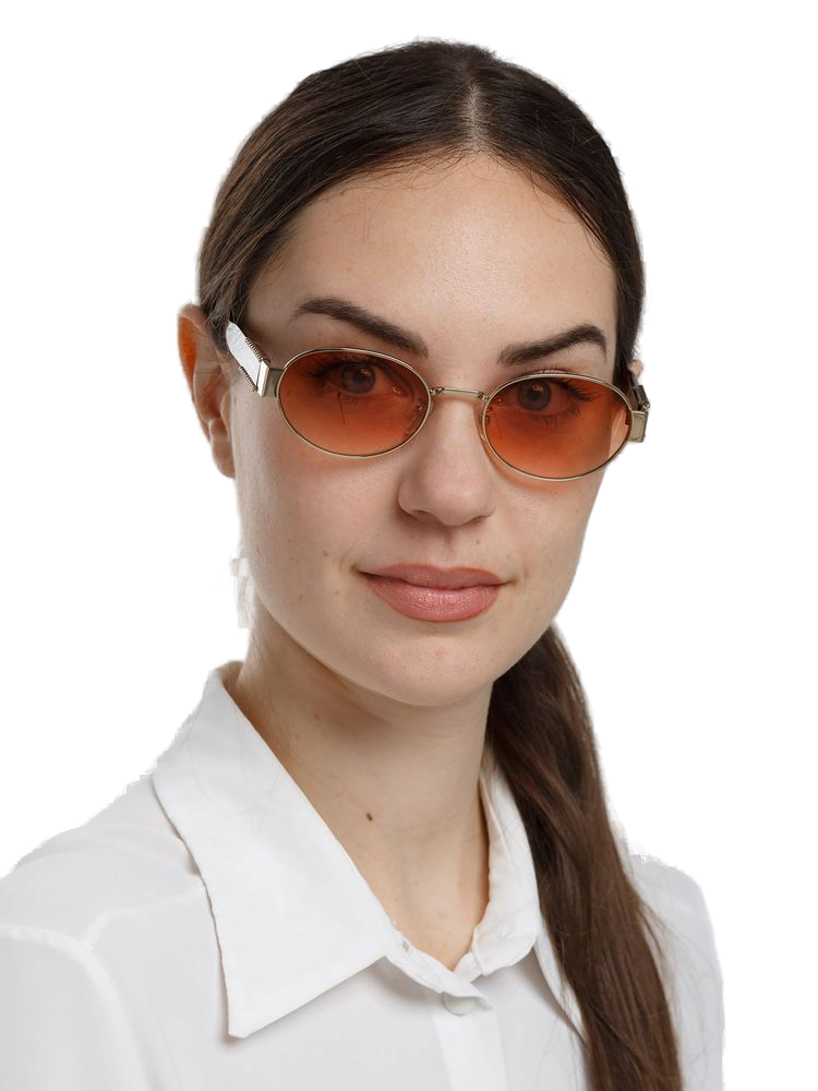 Zadig & Voltaire SZV504 Stainless Steel Round-Frame Sunglasses — Gold, view 4