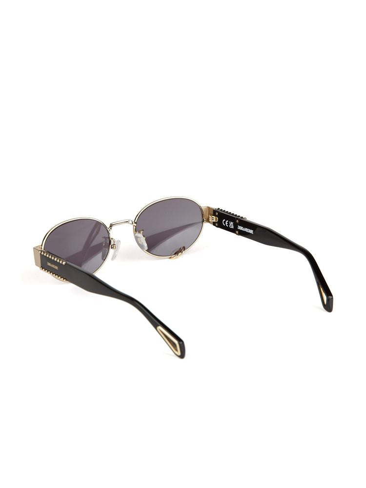 Zadig & Voltaire SZV504V Oval Stainless Steel Sunglasses — Rose gold, view 4