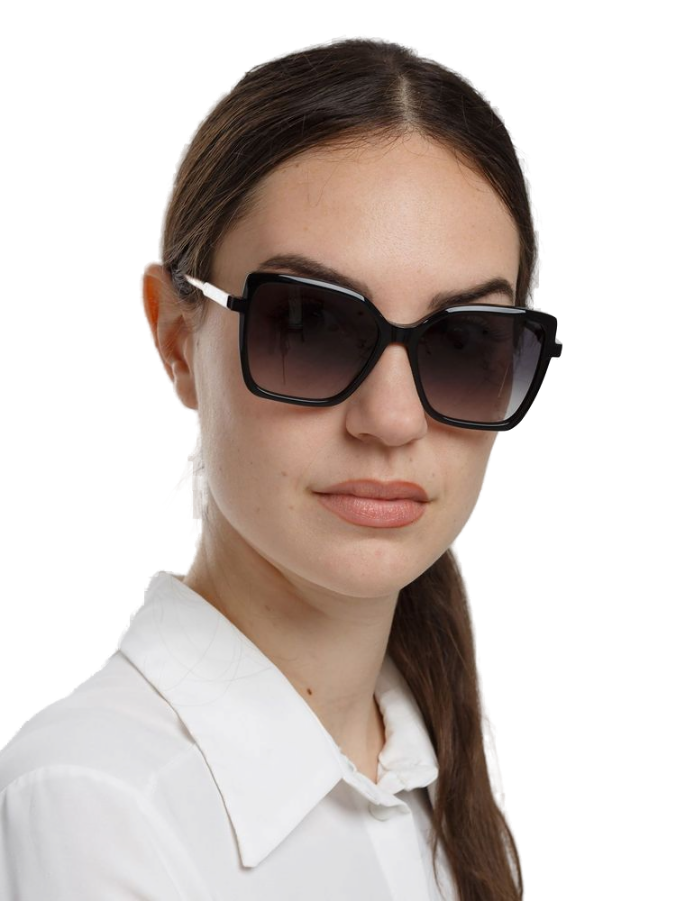 Zadig & Voltaire SZV511 Acetate Square-Frame Sunglasses — Black, view 3